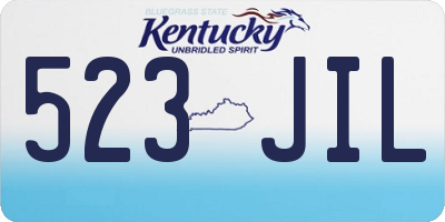 KY license plate 523JIL