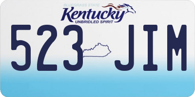 KY license plate 523JIM