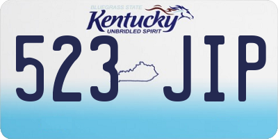 KY license plate 523JIP