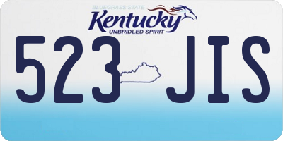 KY license plate 523JIS