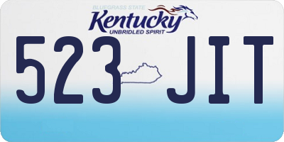 KY license plate 523JIT