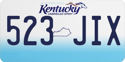KY license plate 523JIX