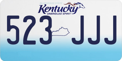 KY license plate 523JJJ