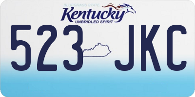 KY license plate 523JKC