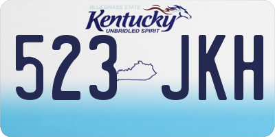 KY license plate 523JKH