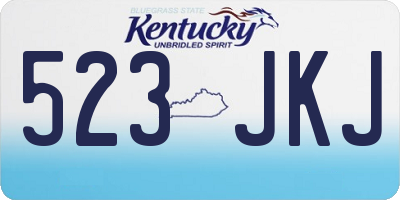 KY license plate 523JKJ