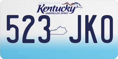 KY license plate 523JKO