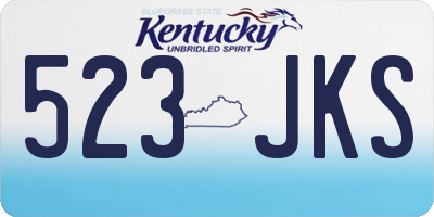 KY license plate 523JKS