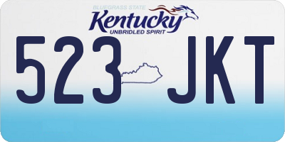 KY license plate 523JKT