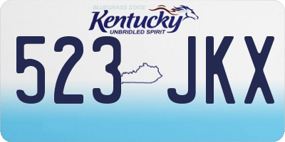 KY license plate 523JKX