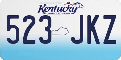 KY license plate 523JKZ
