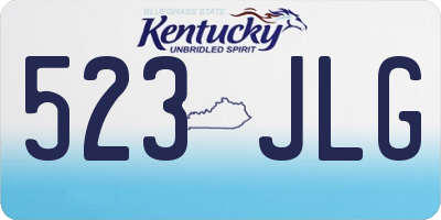 KY license plate 523JLG