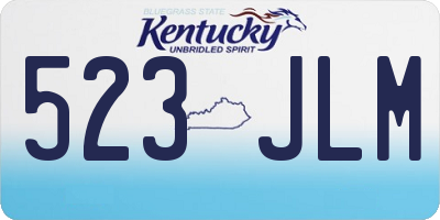 KY license plate 523JLM