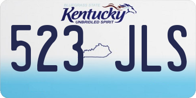 KY license plate 523JLS