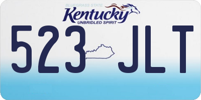 KY license plate 523JLT