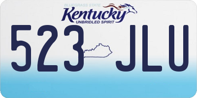KY license plate 523JLU