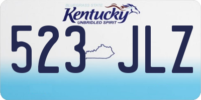 KY license plate 523JLZ