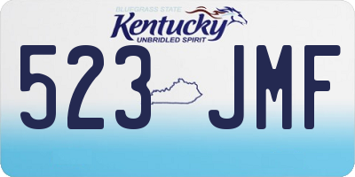 KY license plate 523JMF