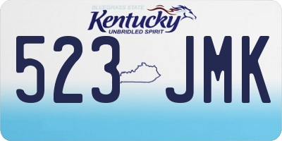 KY license plate 523JMK