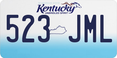 KY license plate 523JML