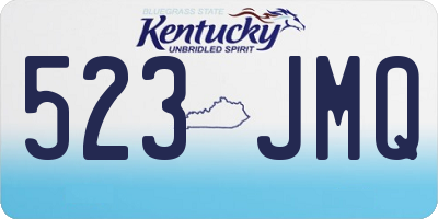 KY license plate 523JMQ