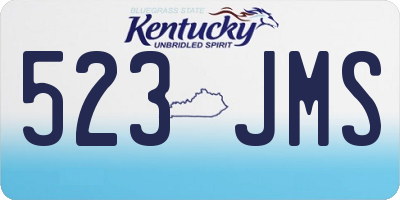 KY license plate 523JMS