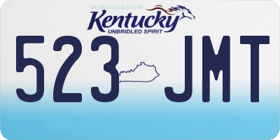 KY license plate 523JMT