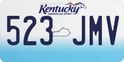 KY license plate 523JMV