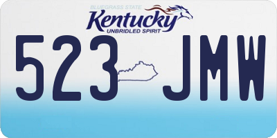 KY license plate 523JMW