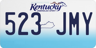 KY license plate 523JMY