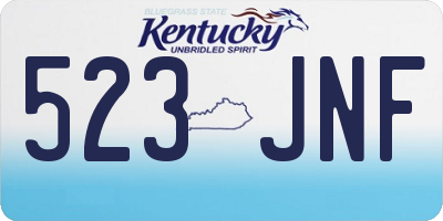 KY license plate 523JNF