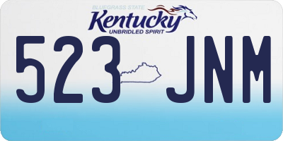 KY license plate 523JNM