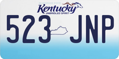 KY license plate 523JNP