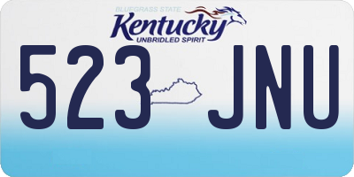 KY license plate 523JNU