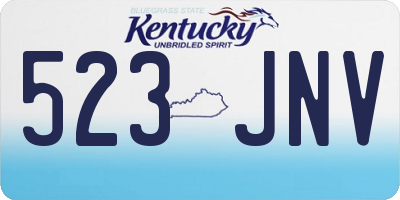 KY license plate 523JNV