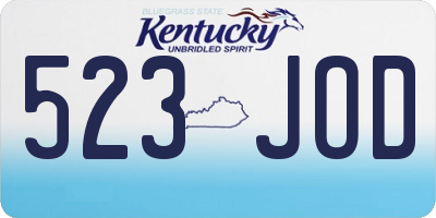 KY license plate 523JOD