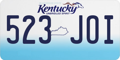 KY license plate 523JOI