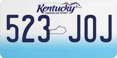 KY license plate 523JOJ