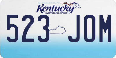 KY license plate 523JOM