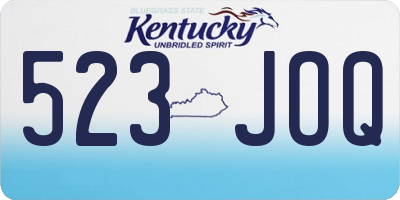 KY license plate 523JOQ