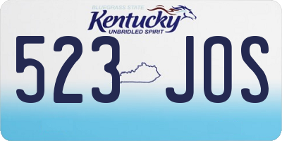 KY license plate 523JOS