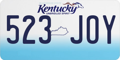 KY license plate 523JOY