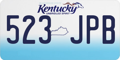 KY license plate 523JPB