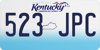 KY license plate 523JPC