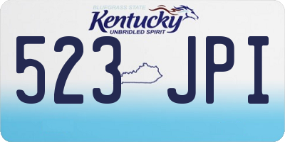 KY license plate 523JPI