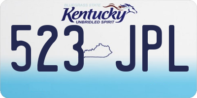 KY license plate 523JPL