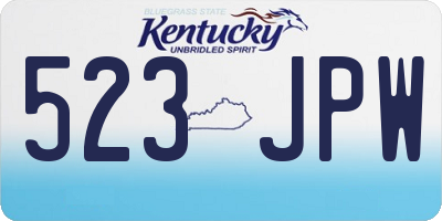 KY license plate 523JPW