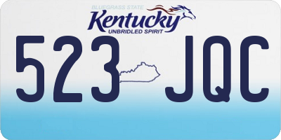 KY license plate 523JQC