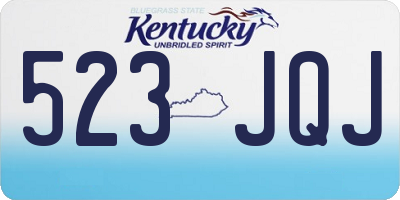 KY license plate 523JQJ