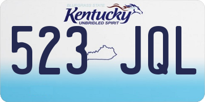 KY license plate 523JQL